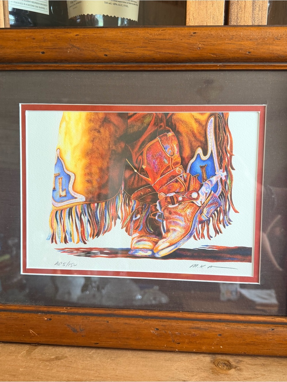 Signed Artist Proof Nelson Boren “Texas Boots” original Art Print - framed